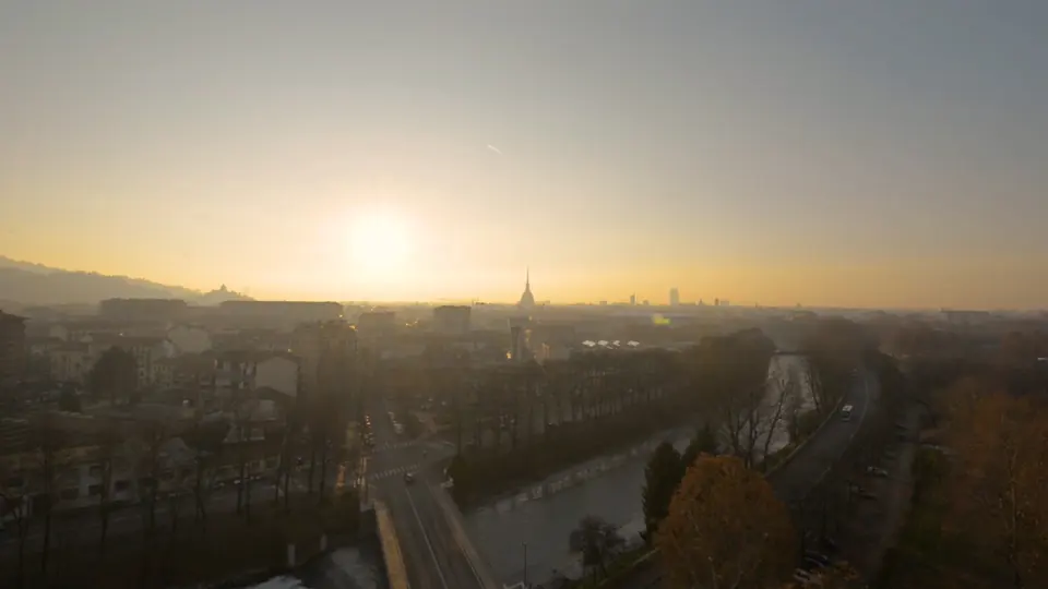 La vista su Torino dagli studi